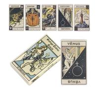 Baraja de cartas de tarot, herramienta de oráculo para principiantes, ayuda de adivinación portátil, juego de práctica espiritual, marco compacto de 48 piezas para meditación, reuniones personales, fa