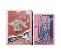 Baraja de Cartas de Tarot, Juego clásico Coleccionable Impermeable, Tarot de Tablero de lámina Dorada para Principiantes, Mujeres, Amigos, niños, Estudiantes, hogar, Picnic, reunión
