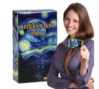 Baraja de cartas de tarot nocturno, cartas de tarot de oráculo inglés, juego de lectura de adivinación del destino, kit de visión espiritual amigable para principiantes, paquete de 78 piezas, 4.06 x