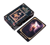 Baraja de cartas de tarot para principiantes, tarot vintage portátil de 78 piezas con significados de guía para adivinación, fortuna, amor, espíritu, aprendizaje, trabajo, juegos, meditación y visión