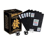 Baraja de Cartas Estilo Mahjong: 144 Cartas de Mahjong compactas con Trajes Tradicionales, fichas de Viento y dragón, Juego de Carta de Solitario Mahjongs Apto para Viajes | Noche de Juegos de Viajes