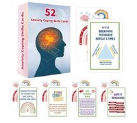 Baraja de juego de atención plena - Tarjetas de actividad relajantes, juego de regulación de emociones, 52 piezas de enfoque | Sala de consultoría, oficina de terapia, área de estudio para estudiantes