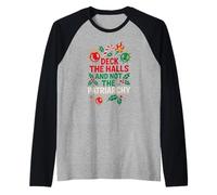 Baraja de Navidad No Patriarcado Diversión Mujer Política Camiseta Manga Raglan
