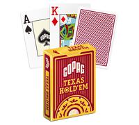 Baraja De Póker Casino Copag Texas Hold'em Roja 100% Plástico Jumbo Index Nueva