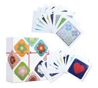 Baraja de tarjetas de ganchillo, 20 hojas cuadradas hechas a mano, 1 paquete, kit de fabricación de parches de ganchillo portátil, para niños, adultos, principiantes, decoración del hogar, actividades