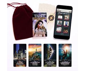 Baraja de tarot besada con estrella, cartas de tarot con significados en Ellos, incluye Golden Dawn Astrología Zodíaco y Planetas, Palabras Clave, Invertido, Elementos, Incluye Capacitación En Línea