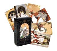 Baraja de tarot clásica, cartas de adivinación de gatos, juego de lectura del destino, herramienta de entretenimiento versión en inglés, accesorio de adivinación mística, kit de juego portátil para es
