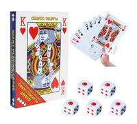 Baraja Poker,Juegos Gigantes Exterior,Cartas de Póquer Jumbo con 5 Dados,Set Completo Cartas Poker Enormes para Todas Las Edades,para Juego Interiores y Exteriores Jardín BBQ Fiesta (17 x 12 cm)