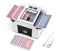 Barajador Automático de Cartas 1-2 Barajas, Mezclador Recargable con Batería 2000 mAh para Juegos UNO, Blackjack, Texas Hold Em, Noche de Póquer Interesante