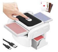 Barajador de Cartas Automático,1-2 Barajas Máquina Barajadora Eléctrica de Cartas de Póquer, Automático y Manual Mezclador de Cartas Recargable para Póquer UNO Blackjack Skip-Bo Texas Hold'em