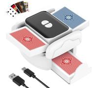 Barajador de Cartas Automático, 1 a 2 Barajas Mezclador de Cartas Eléctrico, 2600 mAh, Barajador de Cartas, Compatible con Póquer UNO Blackjack Texas Hold'em