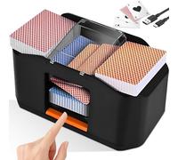 Barajador de Cartas Automático con Batería Recargable 2000mAh, Mezclador de Cartas Eléctrico para 1-2 Barajas, Repartidor Bajo Nivel de Ruido para Póquer, UNO, Blackjack, Texas Hold'em, Juegos Hogar