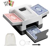 Barajador de Cartas Automático Eléctrico, Mezclador de Cartas para 1-2 Barajas, 2000mAh Card Shuffler Barajadores eléctricos de cartas de póquer para UNO, Poker, Bicycle Cards, Texas Hold'em (Black)