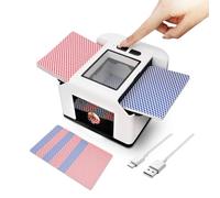 Barajador de cartas automático eléctrico, Mezcladora de Tarjetas Recargable y de bajo ruido, mezcla uniforme, para 1-2 mazos, modos Automático y Manual, ideal para Poker, UNO, Bridge, Blackjack