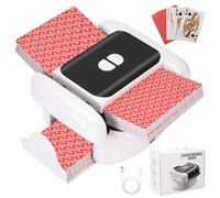 Barajador de Cartas Automático Mezclador Card Shuffler + Cartas Poker Máquina Barajar Silencioso Automatic y Manual Machine 2 Deck Maquina Barajadora para UNO Blackjack Skip-Bo Recargable USB 2600mAh