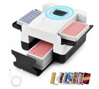 Barajador de Cartas Automático, Mezclador de Cartas de 1 a 2 Barajas, Recargable 2000mAh USB-C Mezclador Eléctrico Tarjetas Silencioso, Card Shuffler para Póquer UNO Blackjack Texas Hold'em