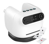 Barajador Y Repartidor Automático De Cartas, Dispensador De Cartas con Pantalla LCD, Sensor Inteligente, Rotación De 360 Grados, Máquina Repartidora De Cartas Recargable De 2600 Mah, para Póque White