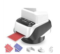 Barajador y repartidor de cartas automático 2 en 1, máquina repartidora de cartas inteligente con rotación de 360° y capacidad for 4 barajas, máquina barajadora de póker eléctrica recargable con capac