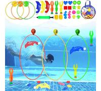BARAKYEG Juguetes de Buceo,27 Piezas Juegos Piscina Juegos de Agua para Niños, Anillos de Buceo,Juegos de Piscina para Niños,Juguete de Natación,Juegos Acuáticos,Juguetes de Piscina Buceo en Piscina
