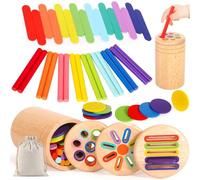 BARAKYEG Juguetes Niños 1 2 3 Años,3 en 1 Juguetes Montessori 1 2 3Años,Madera Juguetes Niños 1 Año,Colores Niños 2 3 4 Años,Regalo Niño,Juegos Educativos Niños 2 4Años,Bolsa de Almacenamiento