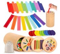 BARAKYEG Juguetes Niños 1 2 3 Años,3 en 1 Juguetes Montessori 1 3Años,Madera Juguetes Niños 1 Año,Colores Niños 2 3 4Años,Regalo Niño,Juegos Educativos Niños 1 2 4 Años,Bolsa de Almacenamiento