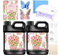 BARAKYEG Resina UV 500g,Resina Epoxi UV,lampara UV resina,Fabricación de Joyas,Resinade curado ultravioleta dura y transparente,Mejorada Transparente para Joyería DIY,Moldes,Manualidades