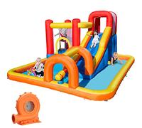 Baralir Castillo Hinchable con Ventilador, tobogán seco y de Agua, Puede albergar 3~5 niños al Mismo Tiempo. Castillo para niños para Uso Interior o Exterior 400 × 320 × 200 cm