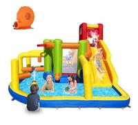 Baralir Castillo Hinchable XXL con tobogán acuático y soplador - Ideal para jardín, casa de Juegos niños al Aire Libre, Experiencia Segura en el Patio de recreo