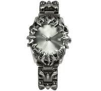 BARAMON Reloj de pulsera para hombre, estilo retro, vintage, casual, gótico, steampunk, cuarzo, analógico, hip hop, fresco, alienígena, Y2K, reloj masculino, plateado