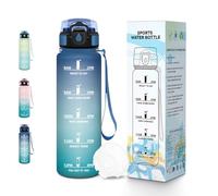 Baramumu Botella Agua, 500ML Libre de BPA, Botella Agua Gimnasio, Diseño de Cerradura a Prueba de Fugas, Botellas de Agua, Con Marca de Tiempo, Botellas de Agua para Escuela, Deportes