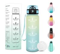 Baramumu Botella Agua, 500ML Libre de BPA, Botella Agua Niños, Diseño de Cerradura a Prueba de Fugas, cantimplora, Con Marca de Tiempo, Cantimplora Infantil para Escuela, Deportes - Escarcha&cielo