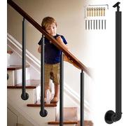 Barandilla ajustable de hierro forjado para escaleras, balaustres y columnas de metal, montadas lateralmente, seguridad para villa, jardín, postes de apoyo resistentes para transición de loft