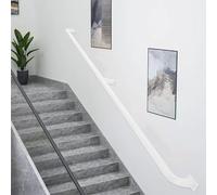 Barandilla antideslizante blanca ajustable para montaje en pared para uso en interiores y exteriores de 1 m a 6 m, incluye accesorios para soporte seguro de escalera (tamaño: 510 cm)