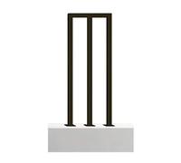 Barandilla antideslizante en forma de M de hierro forjado para interiores y exteriores, ideal para áticos, balcones, pasillos, villas, barandilla negra de 90 cm