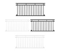 Barandilla balcón francés acero balustrada negro / blanco 90x184 /90x225cm