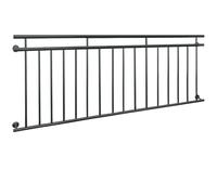 Barandilla balcón francés acero balustrada recubierto polvo antracita 225x90cm