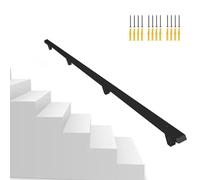 Barandilla cuadrada de hierro para escaleras de interior (1-6 m), estilo industrial, seguridad para mujeres discapacitadas y embarazadas (150 cm), duradera y elegante
