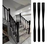 Barandilla cuadrada de madera para escaleras y balaustres para interiores (3 piezas) y Slish il para escaleras y balcones, perfecto para decoración del hogar