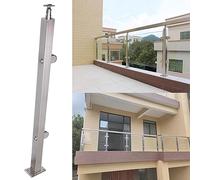 Barandilla de acero inoxidable para balaustradas de 3 8 pulgadas o 1 2 pulgadas, altura de 27 a 51 pulgadas de profundidad, café de 110 cm, moderno, fácil de instalar