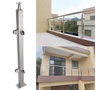 Barandilla de acero inoxidable para balaustradas de vidrio de 3 8 pulgadas y 1 2 pulgadas, altura ajustable de 27 a 51 pulgadas, acabado de zafiro, 95 cm de alto, duradero y diseño para espacios