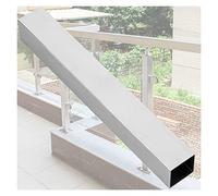 Barandilla de acero inoxidable para balaustradas de vidrio de 3 o 1 de 2 pulgadas, altura ajustable de 27 a 51 pulgadas (riel cuadrado de 110 cm de altura), diseño moderno duradero para seguridad y