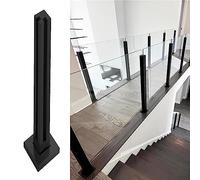 Barandilla de acero inoxidable para barandilla de escalera, sistema de postes de barandilla de vidrio, para interiores y exteriores, kit de abrazaderas de balaustre de jardín, H-115 cm, poste de