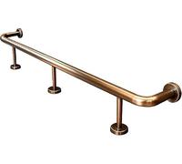 Barandilla de acero inoxidable para barra, kit de riel de 3 a 15 pies con | Accesorios de instalación para interiores y exteriores, pub, cocina, loft, capacidad de carga de 149,7 kg (dorado