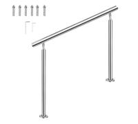 Barandilla de Acero Inoxidable para escalones Exteriores con barandilla Exterior Ajustable Barras Modernas para Suelo para 2 o 3 escalones Incluye Kit de instalación Altura 95cm Tamaño 80cm/