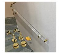 Barandilla de acrílico transparente antideslizante para escaleras, barandilla de cristal interior con soportes dorados/plateados, solución de seguridad para pared para un diseño elegante del hogar