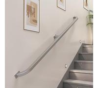 Barandilla de aluminio para escaleras de 525 cm, capacidad de carga de 200 kg, para interiores, 3,2 cm de diámetro, barandilla de pared para porche y escalera