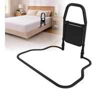 Barandilla de Cama para Personas Mayores, Barandilla de Seguridad Portátil de Metal para Adultos, Protección Anticaídas con Asa para Mayor Estabilidad, para Cuidados Domiciliarios y Hospitalarios