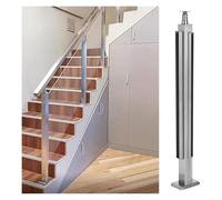 Barandilla de cristal, Abrazadera de cristal del poste la barandilla, plateado cerca for escalera(Corner Post,60cm/25in)