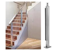 Barandilla de cristal, Abrazadera de cristal del poste la barandilla, plateado cerca for escalera(End Post,105cm/44in)