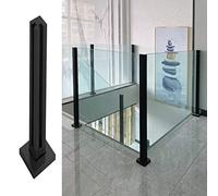 Barandilla de cristal negra duradera ajustable de acero inoxidable 85105 cm para balcones y jardines, paneles de valla resistentes para balaustradas modernas de escaleras